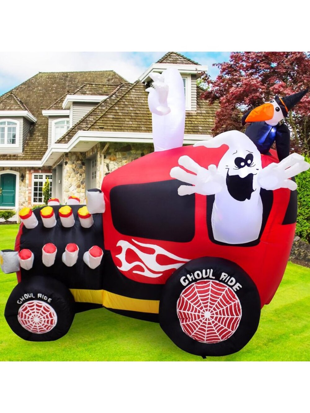 🎃5 Foot Tall Halloween Inflatable Ghost in the Car LED Lights Indoor Decor